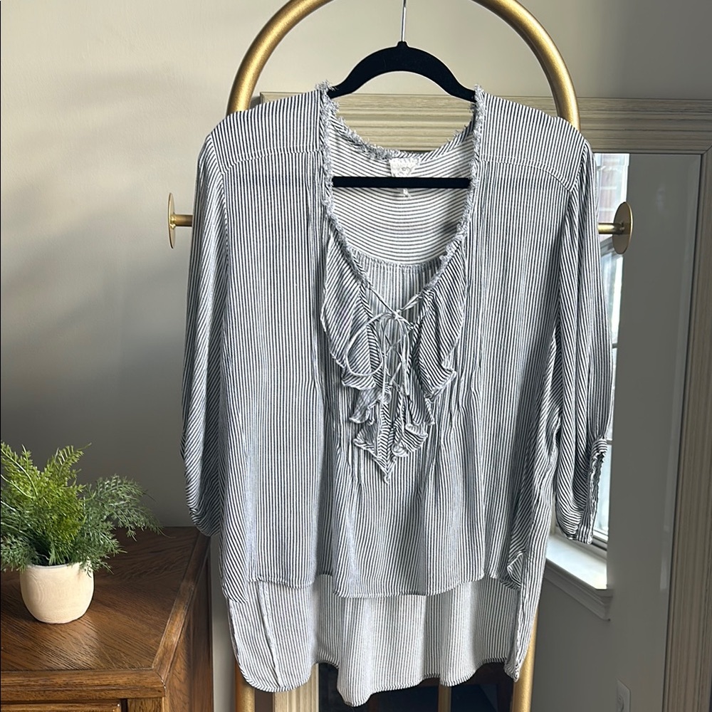 FREE PEOPLE FP One striped boho peasant top (XS/S) ✨